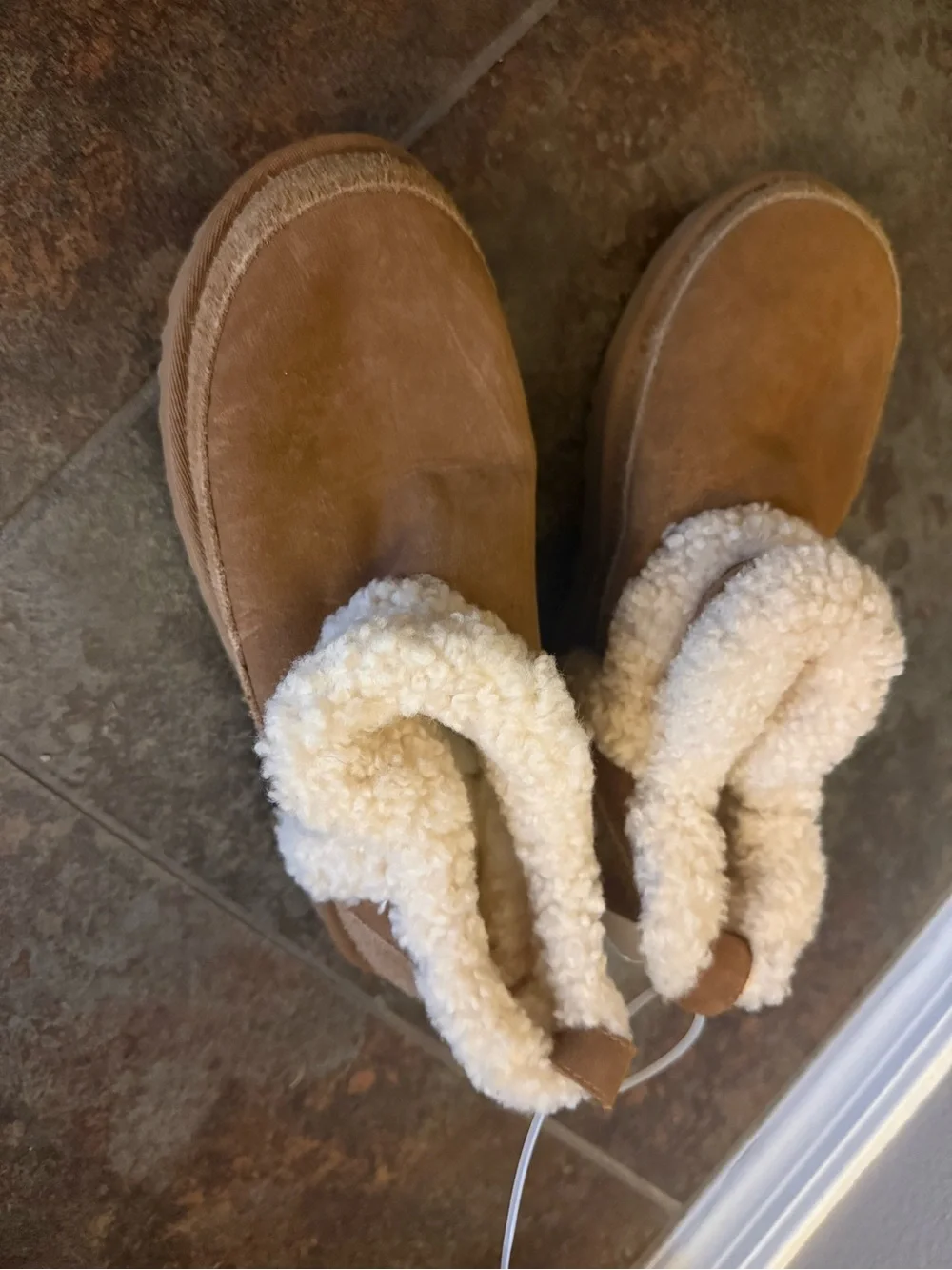 UGG Chestnut Shearling Trim Slip-On Boot